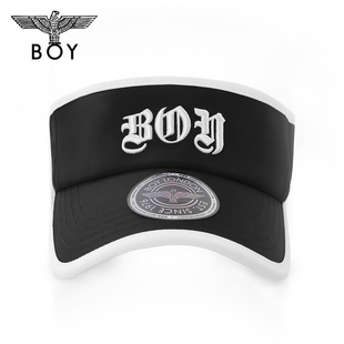 BOYLONDON男女同款 帽子刺绣遮阳防晒可调节空顶帽N90013