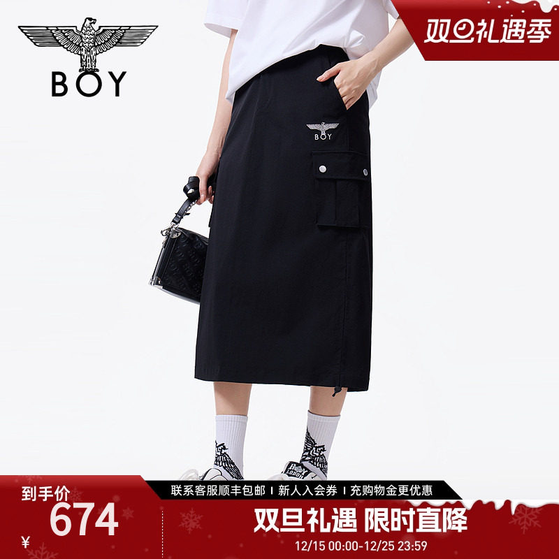 BOYLONDON25新款春夏女款印花刺绣休闲半身裙W40003