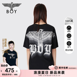 短袖 经典 男女同款 BOYLONDON春夏24新品 大老鹰潮流圆领T恤N01031