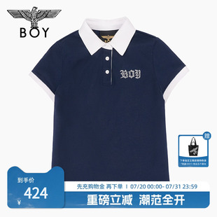 W01060 BOYLONDON25新款 女款 春夏T恤英伦风鹰标针织短袖 POLO衫