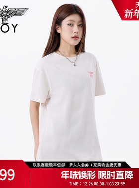 BOYLONDON春夏帅气甜酷童趣印花短袖休闲宽松百搭女款T恤N01268