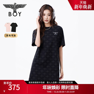 BOYLONDON春夏女款 T恤裙满印潮牌直筒连衣裙W17906
