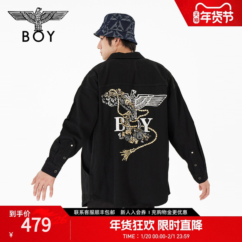 BOYLONDON潮牌上衣男女同款春季个性牛仔长袖衬衫外套N488010,男装,衬衫,淘宝优惠券,粉丝福利购,淘宝优惠卷