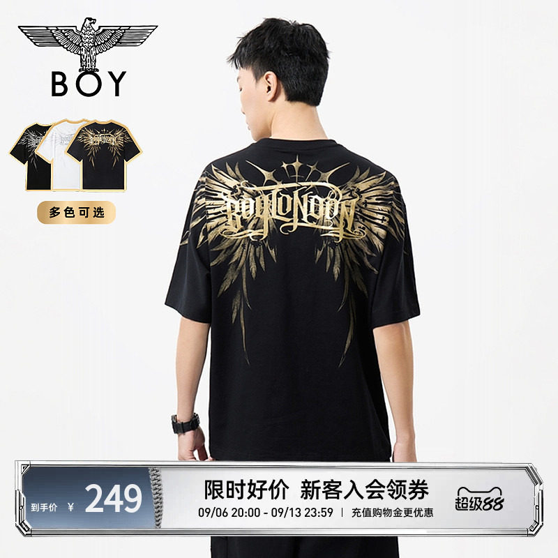 【金翼图腾】BOYLONDON潮牌流光翅膀印花短袖夏季男女款T恤N01133图片