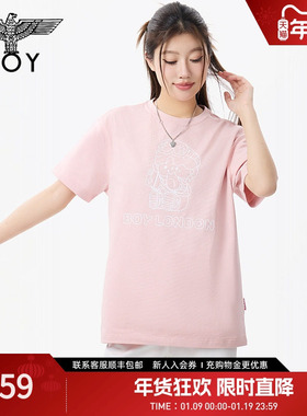 BOYLONDON时尚百搭可爱童趣印花短袖潮牌休闲夏季女款T恤N01266