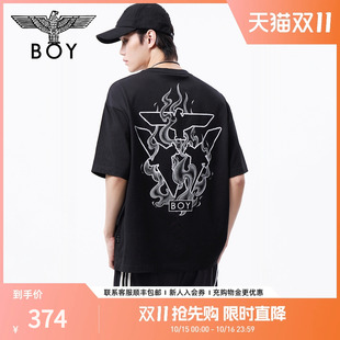 短袖 春夏情侣款 BOYLONDON25新款 休闲潮牌T恤N01161 赤焰游隼