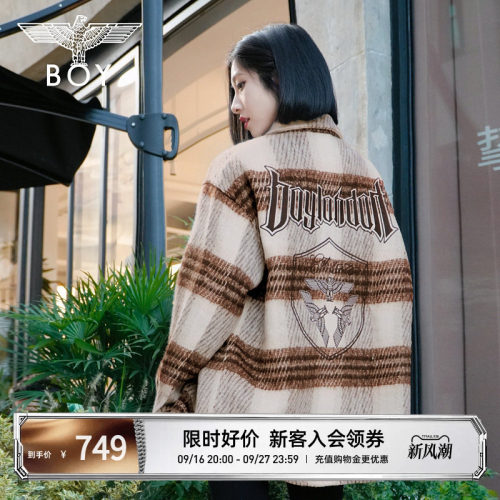 BOY LONDON冬男女同款格子条纹宽松时尚长袖衬衫外套N21017
