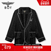 BOYLONDON开衫 翻驳领休闲上衣N41000 外套提花潮流衬衫 情侣款 西装