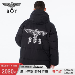 羽绒服N26005 老鹰长款 外套加绒保暖时尚 BOYLONDON秋冬男女同款