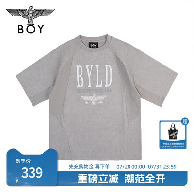 BOYLONDON25新款夏季男款印花户外朋克宽松时尚潮牌短袖T恤M01210