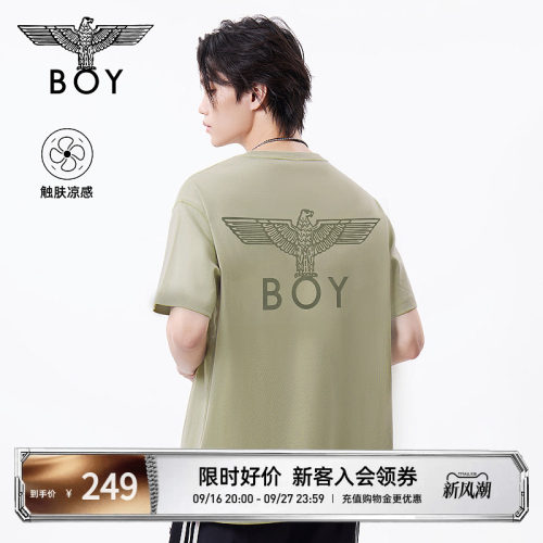 BOYLONDON经典翅膀街头风潮牌凉感短袖夏季男女同款T恤N01923