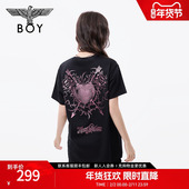 烫金弓箭爱心圆领套头T恤 短袖 炽爱之心 BOYLONDON春夏男女同款