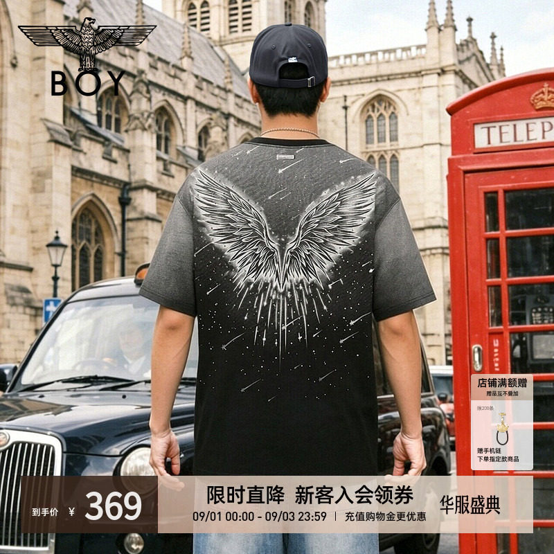 【星穹漫溯】BOYLONDON流星翅膀纯棉短袖2026年夏季男女T恤N01907图片