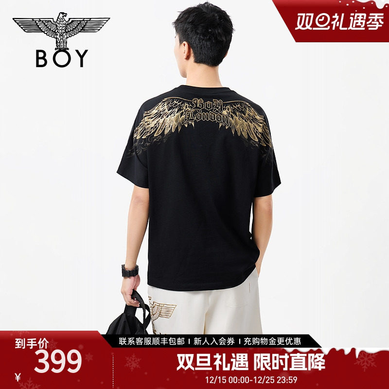 BOYLONDON25新品夏季情侣款时尚简约白色潮牌休闲短袖T恤