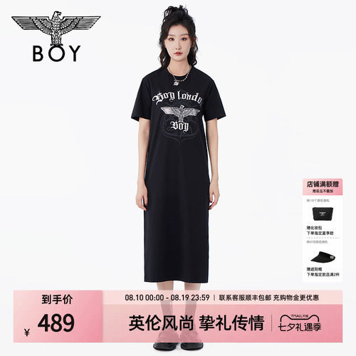 boylondon24黑色印花连衣裙