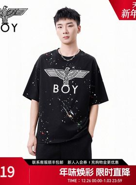 【琥珀流光】BOYLONDON25新款男女经典翅膀休闲潮牌短袖T恤N01800