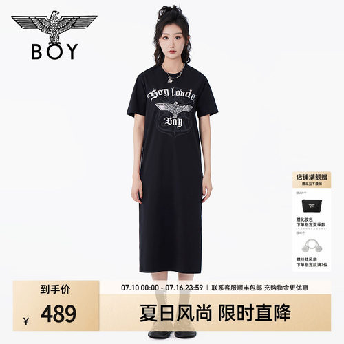 boylondon24黑色印花连衣裙