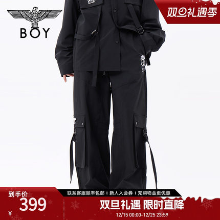 BOYLONDON25春季直筒休闲裤朋克潮牌长裤N34045