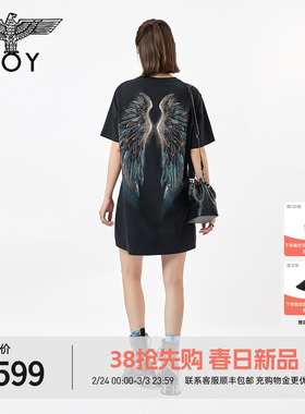 【羽翼苍兰】BOYLONDON天使翅膀连衣裙2026春夏新款女T恤裙W17000