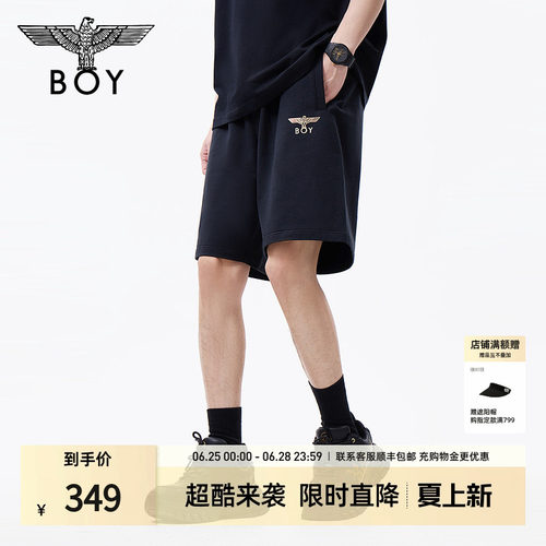 BOYLONDON夏季男女同款烫金潮牌休闲舒适短裤N13008