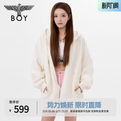 卫衣外套N06005 潮牌暗纹提花休闲连帽开衫 BOYLONDON春季 男女同款