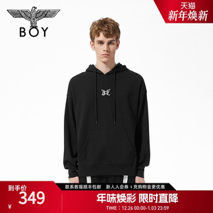 BOYLONDON潮牌套头衫 夜光骷髅印花高街连帽卫衣N04015 男女同款