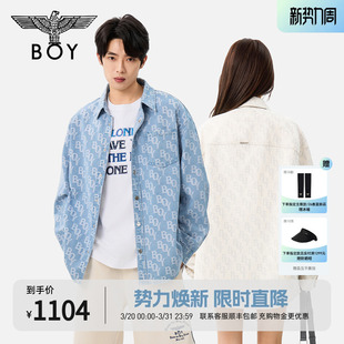 休闲外套N48001 男女新款 BOYLONDON字母满印牛仔衬衫 2026年春季