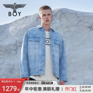 上衣立体金属感三鹰提花牛仔外套N50005 BOYLONDON春24新品 情侣款