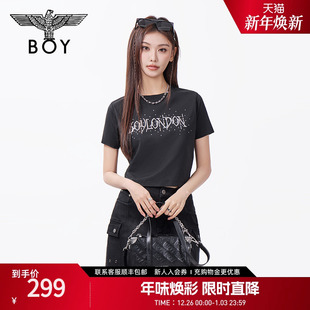 人鱼之泪 露腰甜辣短袖 BOYLONDON25新款 修身 T恤W01107 春夏女款