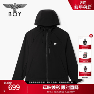 BOYLONDON25新款 高街潮牌防水外套N23056 春男女简约街头黑色时尚