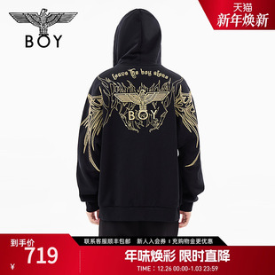 卫衣外套N06023 上衣潮牌刺绣宽松连帽开衫 BOYLONDON春季 男女同款