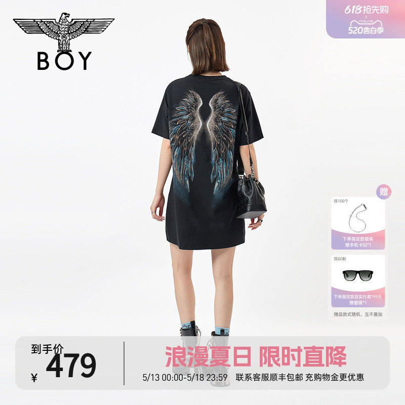 【羽翼苍兰】BOYLONDON天使翅膀连衣裙2026夏季新款女T