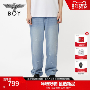 BOYLONDON高街复古直筒牛仔裤2026年春夏新款宽松男女长裤M55002