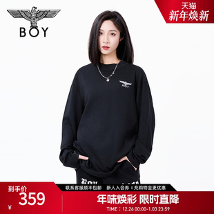 潮牌简约百搭圆领长袖 男女同款 T恤N00029 春季 BOYLONDON2025新款