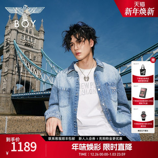 牛仔衬衫 BOYLONDON2025新款 翻领潮牌休闲长袖 男女同款 N48011 春季