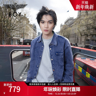 外套N48009 logo压花潮牌痞帅牛仔长袖 BOYLONDON春季 衬衫
