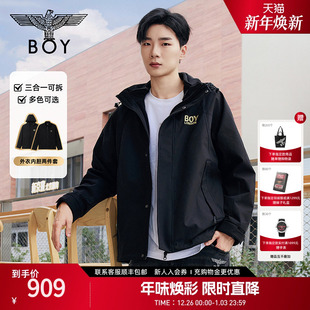 BOYLONDON春情侣三合一夹克潮牌百搭抽绳外套N23072 翼动新纪