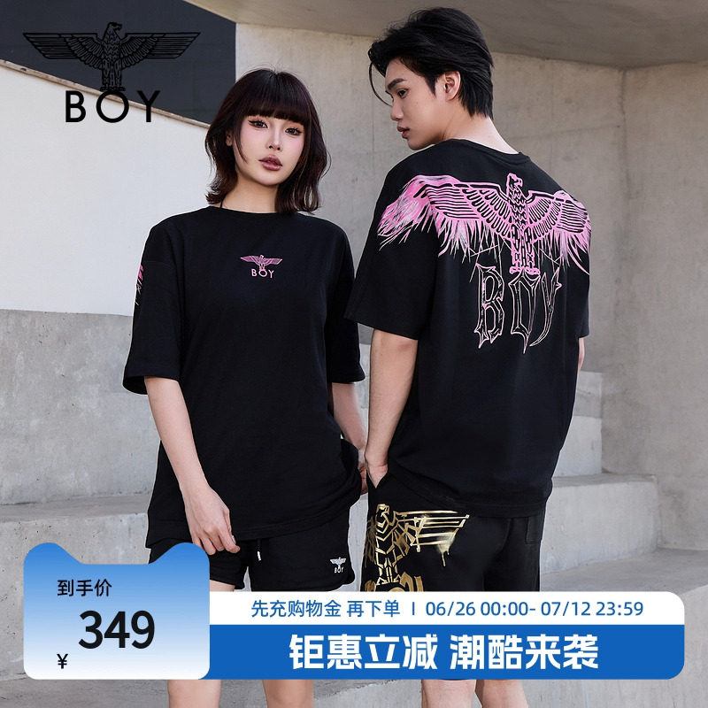 【白羽入夜】BOYLONDON春夏情侣款潮牌紫外线变色短袖T恤N01914