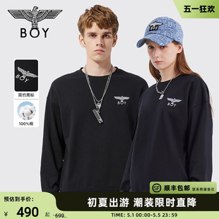 BOYLONDON秋冬上衣男女同款 LOGO圆领休闲套头卫衣N03026 经典