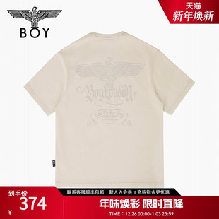 T恤N01142 植绒做旧复古潮牌针织短袖 BOYLONDON25新款 春夏男女同款