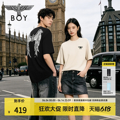 【夜光宝盒】BOYLONDON夏季活力多巴胺短袖26年男女纯棉T恤N01949