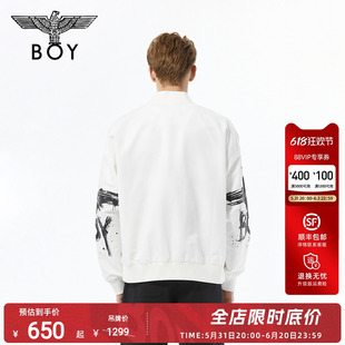 长袖 双袖 情侣款 BOYLONDON秋季 老鹰印花潮酷飞行员夹克外套N23010