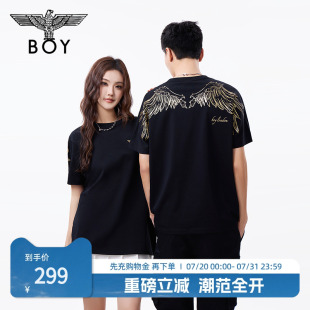 休閑潮牌百搭針織短袖 BOYLONDON春夏情侶款 T恤N01909