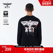 BOYLONDON春季 涂鸦印花休闲潮酷圆领卫衣N03951 时尚 男女同款 长袖