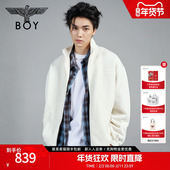 竖纹简约宽松针织外套N12002 情侣款 春日茉莉 BOYLONDON春季