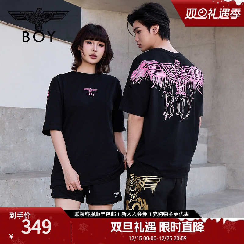 【白羽入夜】BOYLONDON春夏情侣款潮牌紫外线变色短袖T恤N