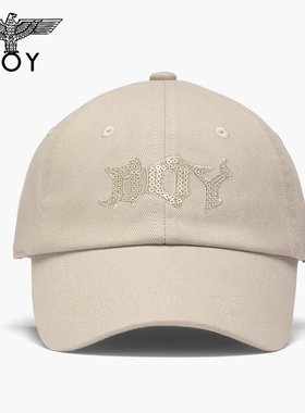 BOYLONDON个性时尚绣花软顶棒球帽春季潮牌男女同款鸭舌帽N90043