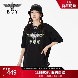 幽影蝠灵 印花圆领休闲短袖 BOYLONDON 夏季 T恤N01022 男女同款