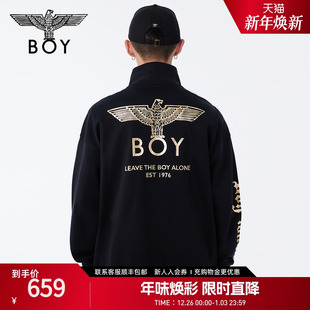 黑色潮牌拉链立领夹克外套N12801 BOYLONDON春男女同款 黑执事