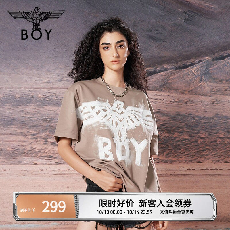 【后启示录】BOYLONDON潮牌短袖夏季情侣款老鹰印花T恤上衣N01003